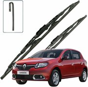 Дворники Renault Sandero (2) 5S Рено Сандеро хэтчбек 5 дв. 2012 2013 2014 2015 2016 2017 2018 каркасные 550-500 2шт.