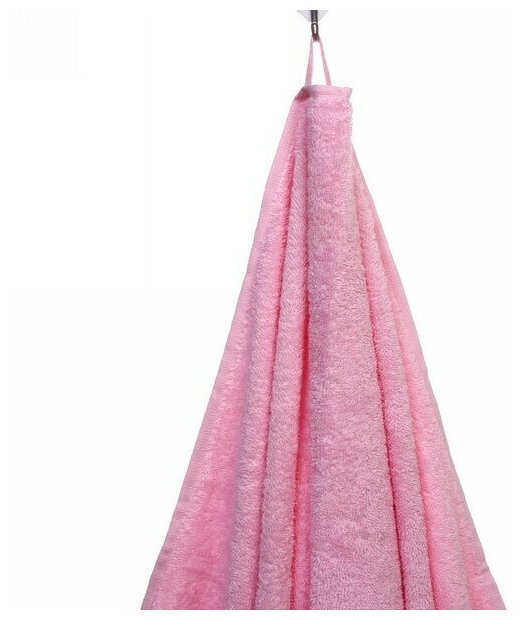 Полотенце махровое 70*140см «SILVER» цвет розовый 02000 плотность 400гр/м2 с петелькой-подвесом - фотография № 9