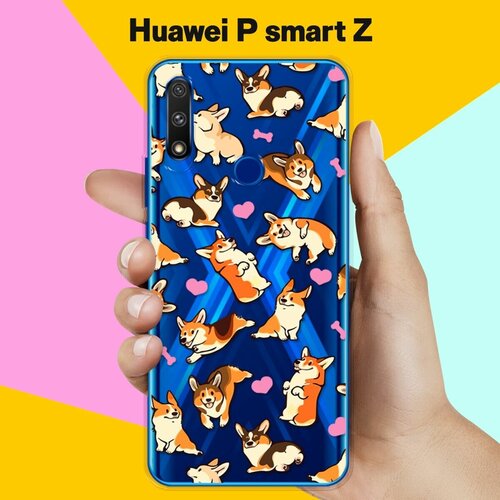 Силиконовый чехол Корги узором на Huawei P smart Z силиконовый чехол корги ван гога на huawei p smart z