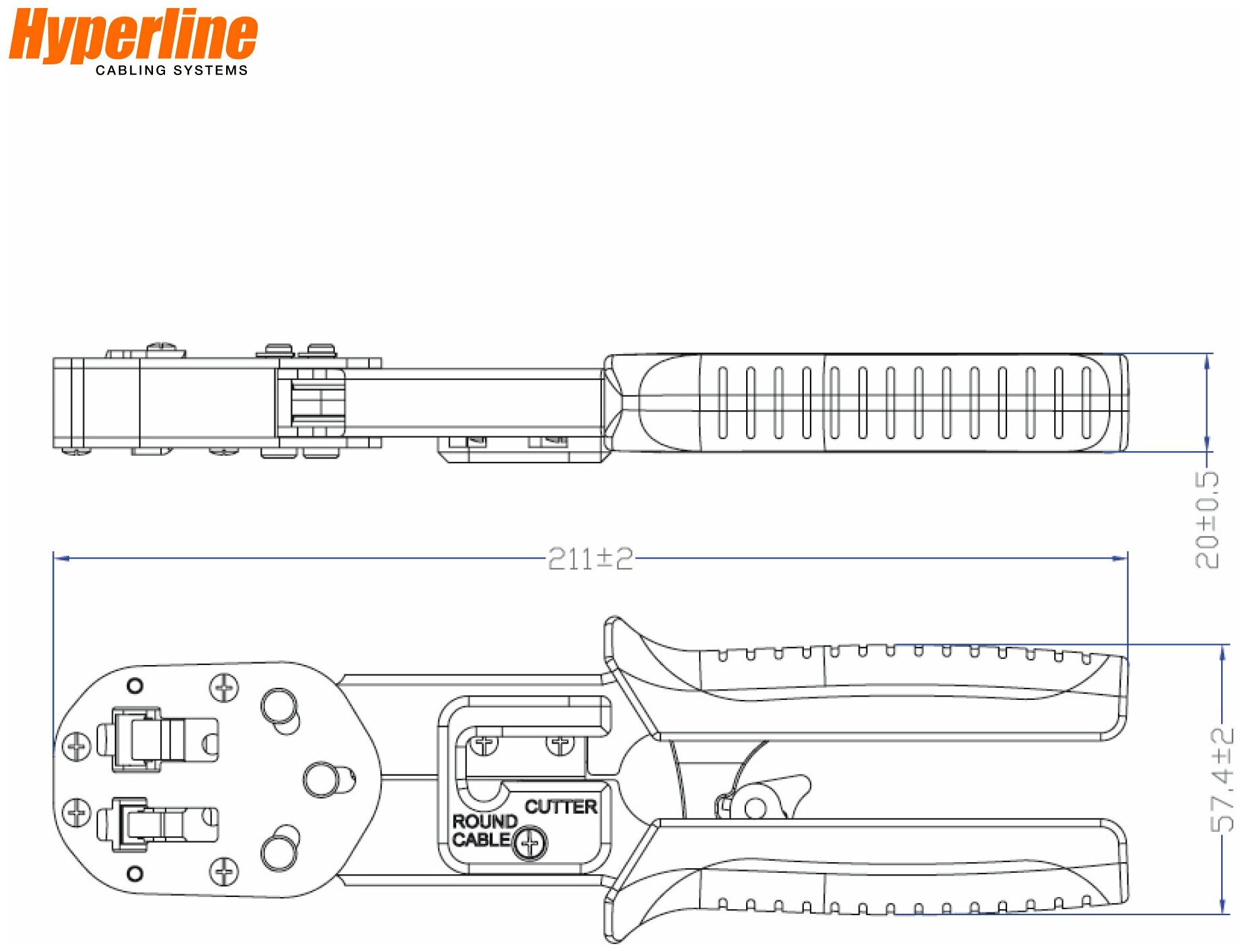 Клещи обжимные Hyperline HL-3H00010 серии PLEZ кримпер для разъемов RJ45