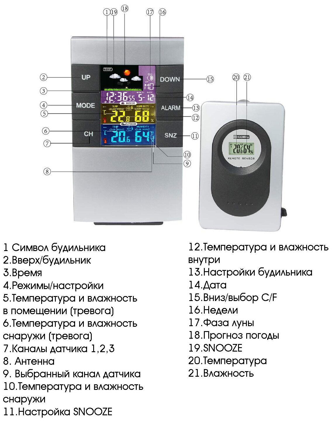 Часы-метеостанция Орбита OT-HOM07 - фотография № 8