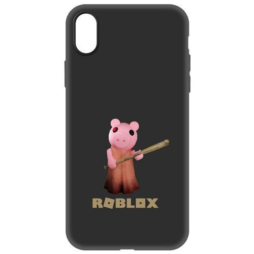 Чехол-накладка Krutoff Soft Case Roblox-Пигги для iPhone XR черный чехол накладка krutoff soft case roblox пигги для iphone 15 pro черный