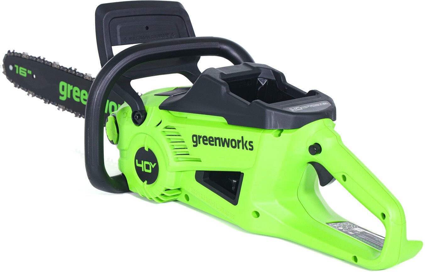 Цепная пила аккумуляторная Greenworks Арт. 2008807, 40V, 40 см, 2000 Вт, бесщеточная, без АКБ И ЗУ - фотография № 6