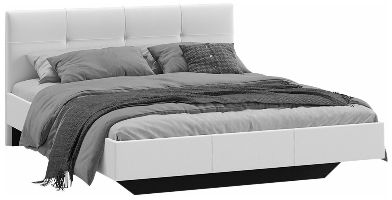 фото Двуспальная кровать ТриЯ Элис Люкс Бежевый, экокожа 180х200 см