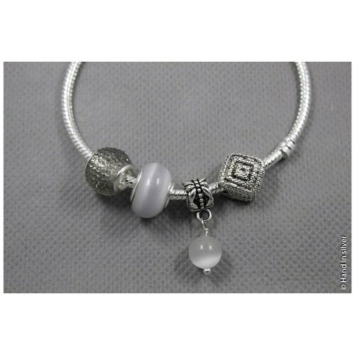 фото Handinsilver ( посеребриручку ) браслет с шармами из бижутерной стали, покрытой серебром 925, длиной 20см