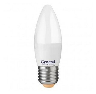 Светодиодная LED лампа General свеча C37 E27 12W 6500K 6K 35х105 пластик/алюм GLDEN-CF-12-230-E27-6500 661094