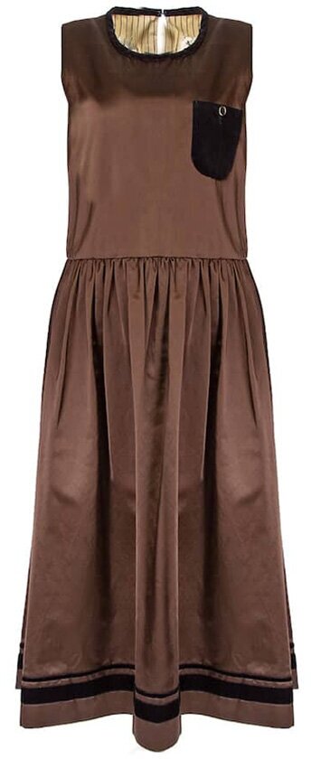Платье UMA WANG, атлас, повседневное, трапециевидный силуэт, подкладка, размер m, коричневый