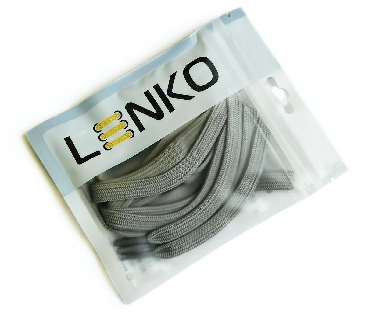 Шнурки LENKO серые плоские 100 см - фотография № 5