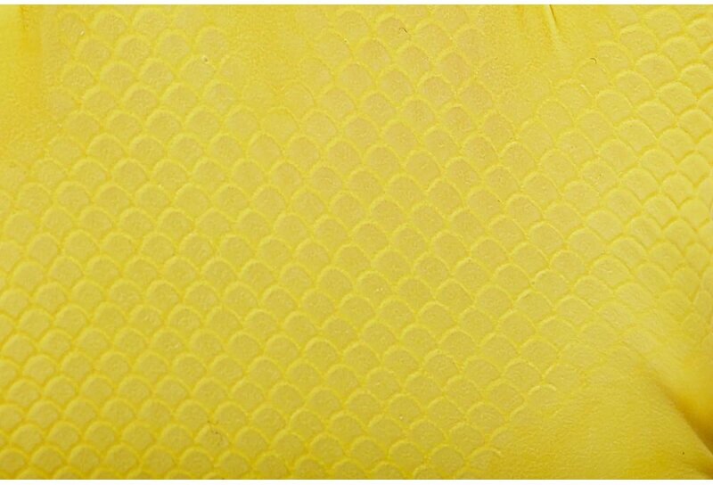 Перчатки резиновые латекс хлопковое напыление желтый р-р М эконом