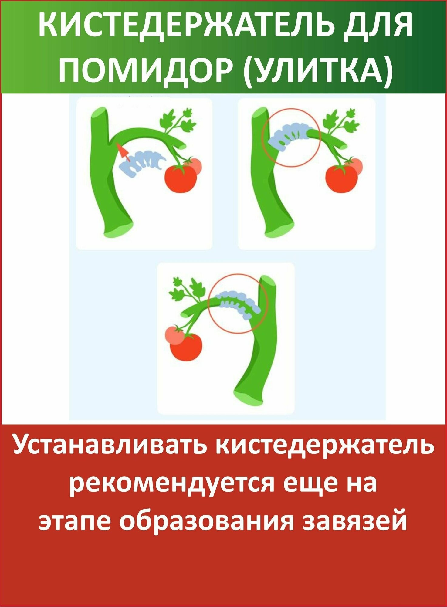 Благодатное земледелие Кистедержатель для томатов прозрачный 100  Благодатное земледелие