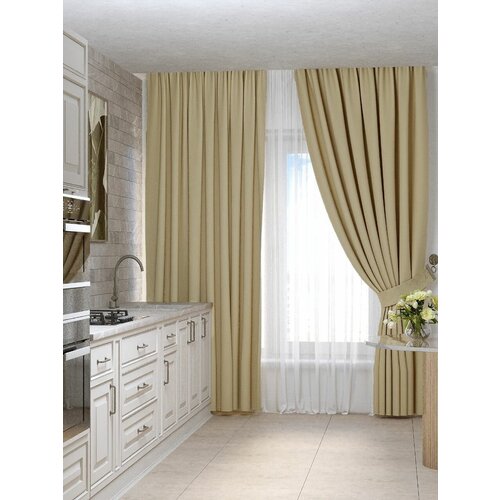 Комплект штор Блэкаут Илона 221/4/0707-6 бежевый 2 шт 2,0*2,7
