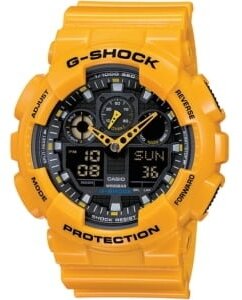 Наручные часы CASIO G-Shock GA-100A-9A, желтый, оранжевый