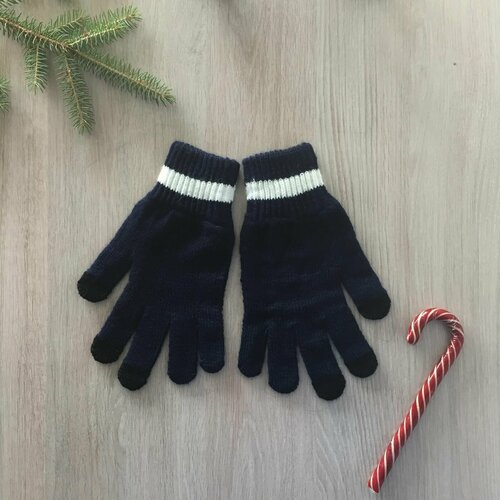 Перчатки Бараноwool, синий перчатки kim lin демисезон зима шерсть размер 7 розовый