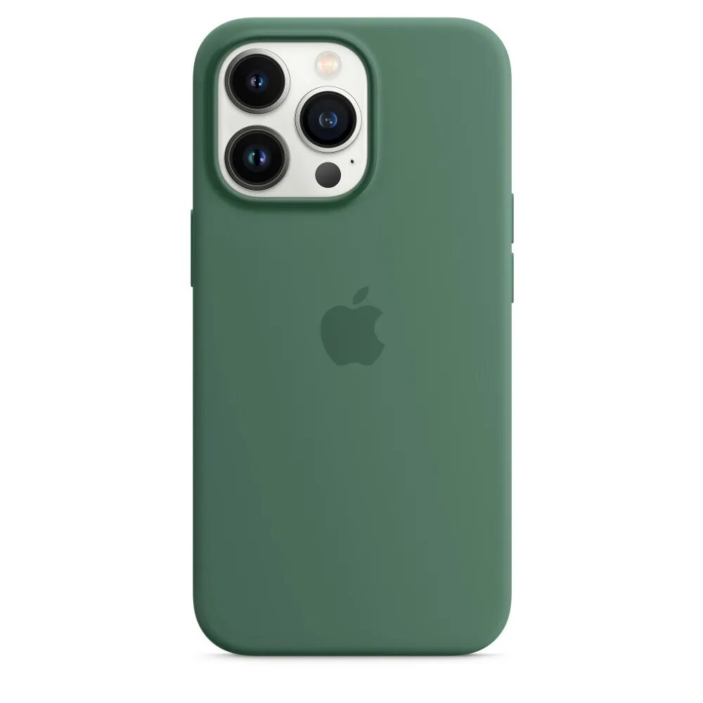Чехол силиконовый MagSafe для iPhone 13 Pro Clover с анимацией NFC, Silicone case MagSafe для айфон 13 Про - Зелёный