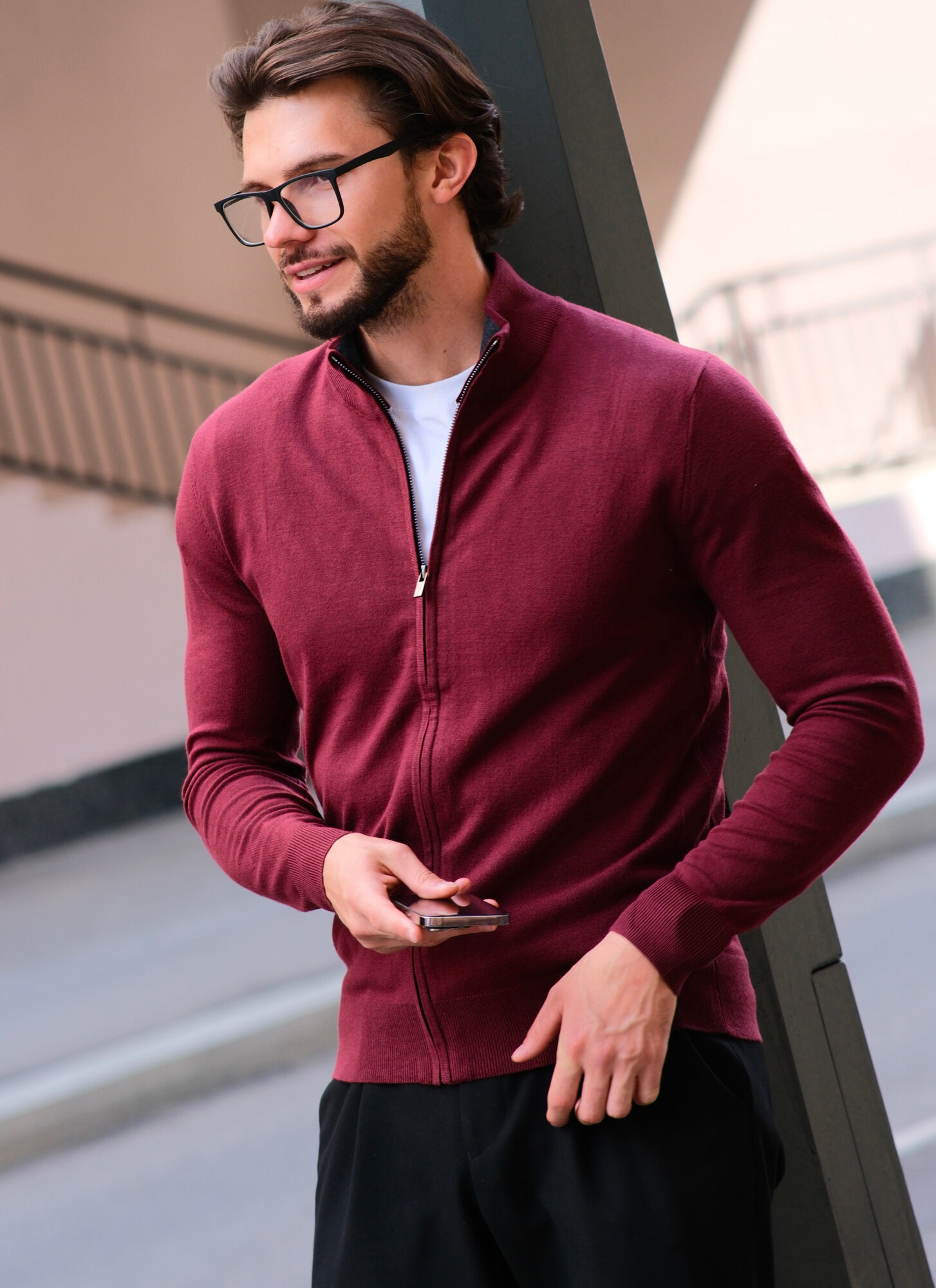 Кардиган Massimo Dia, размер 2XL, , бордовый