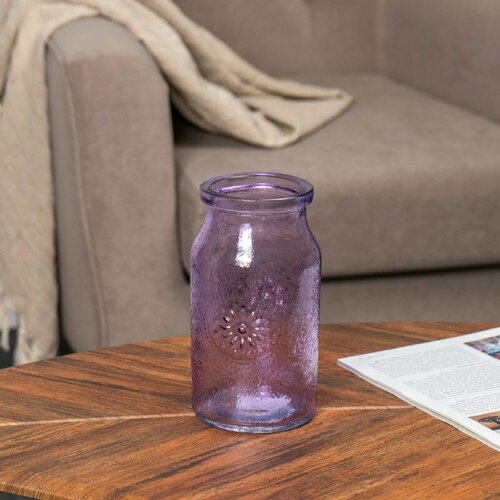 Стеклянная ваза для интерьера 10x18 см