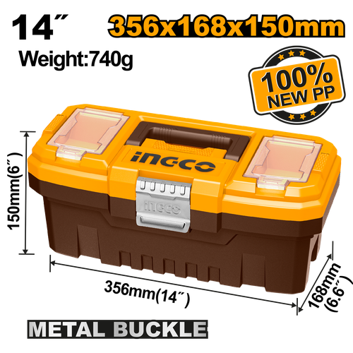 Ящик для инструментов пластиковый INGCO PBX1402 356x168x160 мм 1320₽