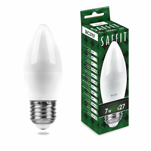 фото Лампа светодиодная saffit sbc3707 свеча e27 7w 230v 4000k fr_55033