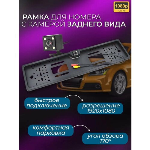 Рамка для номера с камерой заднего вида 1080p 1453₽