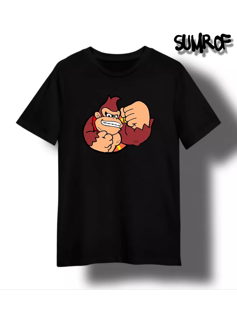 Футболка Zerosell donkey kong игра, размер 4XS, черный