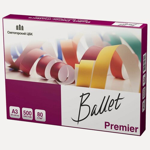 Изображение товара Бумага белая Ballet Premier (А3, 80 г/кв. м, 161% CIE) 500 листов