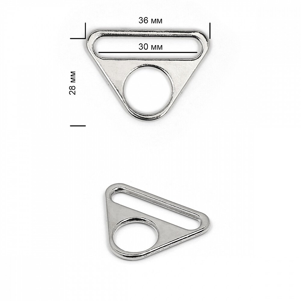 Полукольцо-пластина TBY металлическое 36х28 мм внутренний размер 30 мм, цвет никель, 10 шт (TBY-165167)