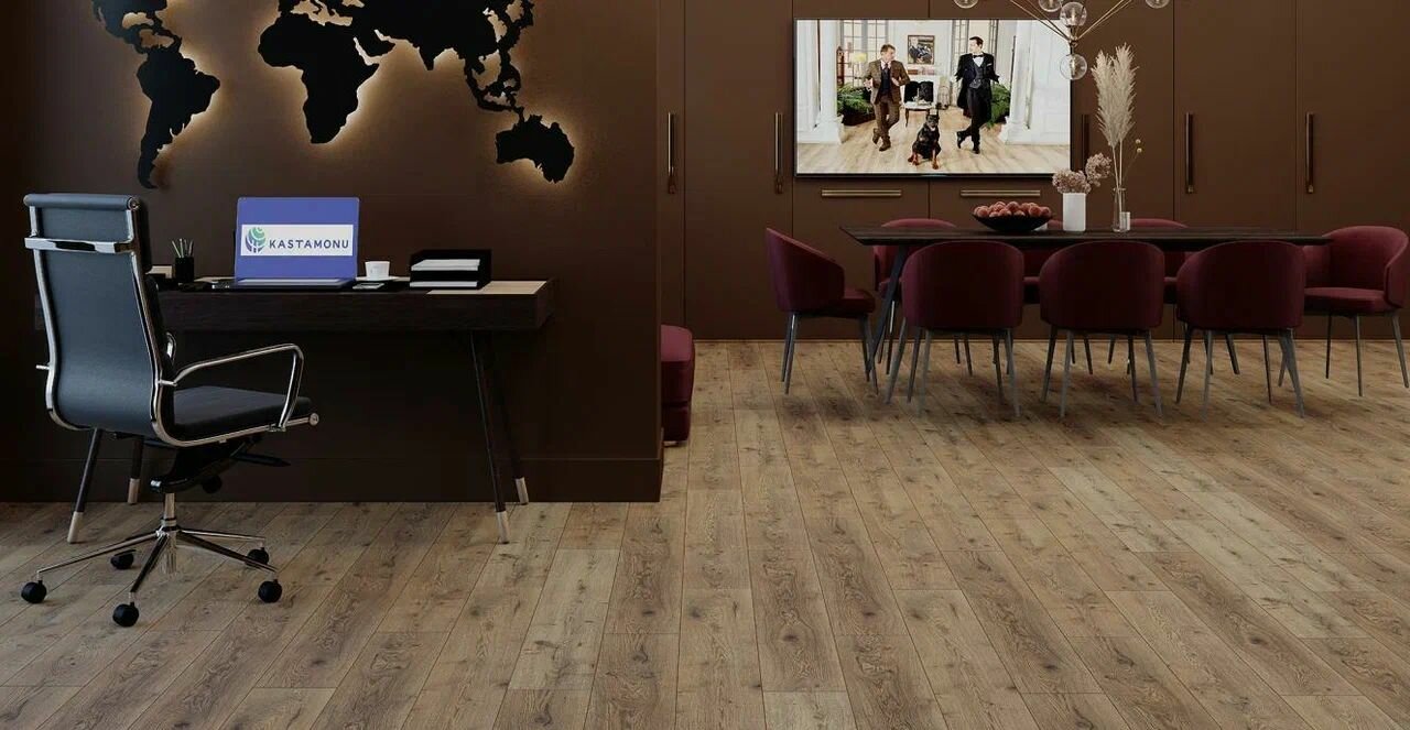 Изображение Ламинат NoBrand Дуб Онега, имитация дерева, 195x138 см, толщина 8 мм