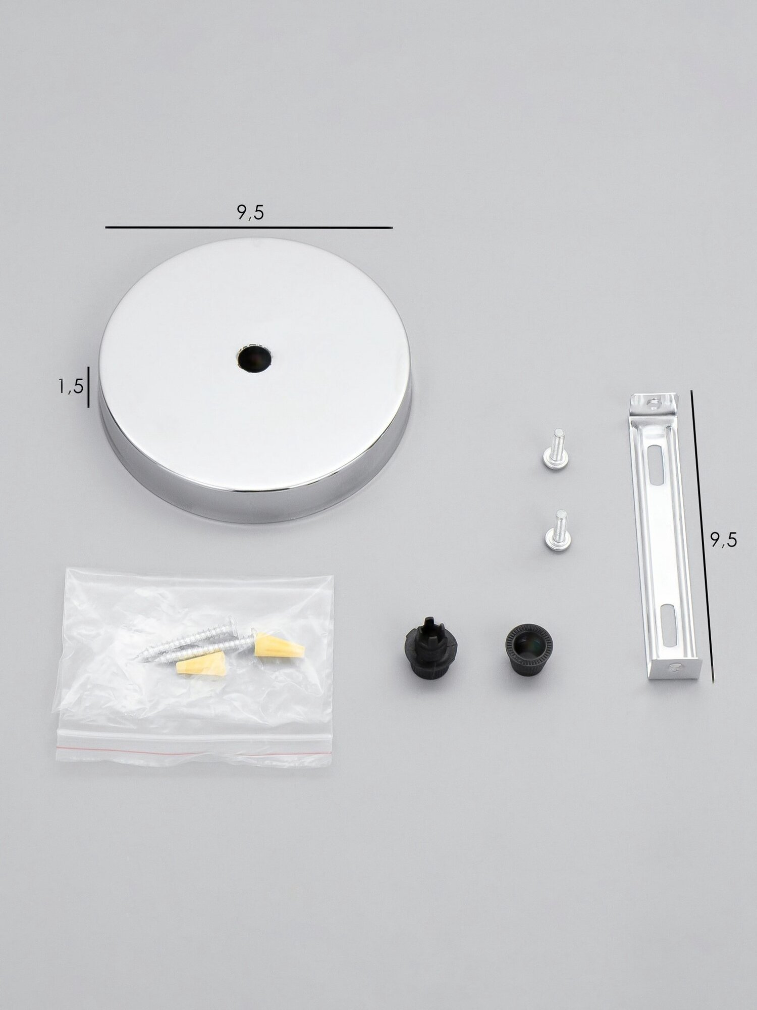 Чаша потолочная BayerLux 10 см металл/пластик цвет хром для потолочных светильников