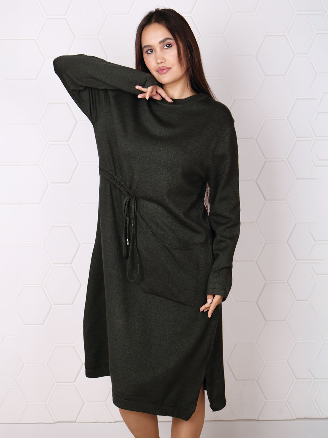 Туника , размер One Size, темно-зеленый — фото 1