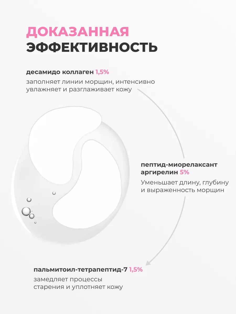 Патчи для глаз от отеков и темных кругов тканевые от морщин антивозрастные с коллагеном большие, 50 штук — фото 1