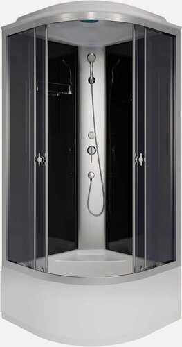 Изображение товара Душевая кабина Niagara Eco E90/40/TN стеклянная, 90x90, высокий поддон, с сиденьем, закрытая (с крышей), без гидромассажа, с вентиляцией, с функцией тропический душ