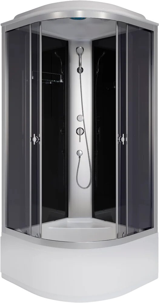 Душевая кабина Niagara Eco E100/40/TN стеклянная 100x100 высокий поддон с сиденьем закрытая (с крышей) без гидромассажа с вентиляцией с функцией тропический душ