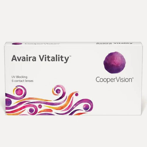 Изображение товара Контактные линзы CooperVision Avaira Vitality, 6 шт, R 8.4, D -2.50, прозрачный, 1 уп.