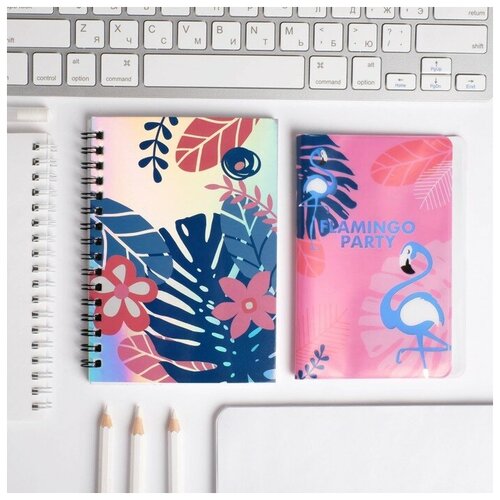 Набор Flamingo: ежедневник 40л, паспортная обложка. В наборе 1шт.