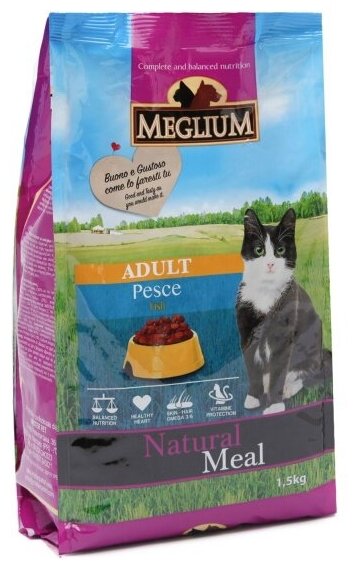 Сухой корм MEGLIUM для кошек с чувствительным пищеварением с рыбой 1,5кг MGS0201 - фотография № 6