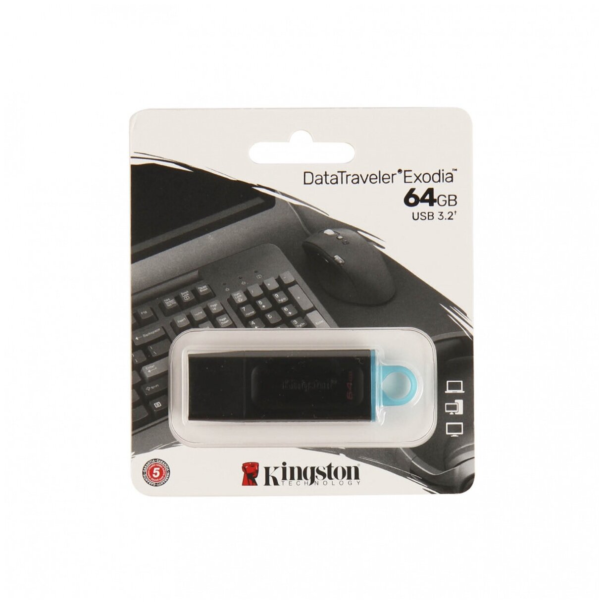 Флеш-память USB 64 Gb Kingston DataTraveler Exodia черный USB 3.2