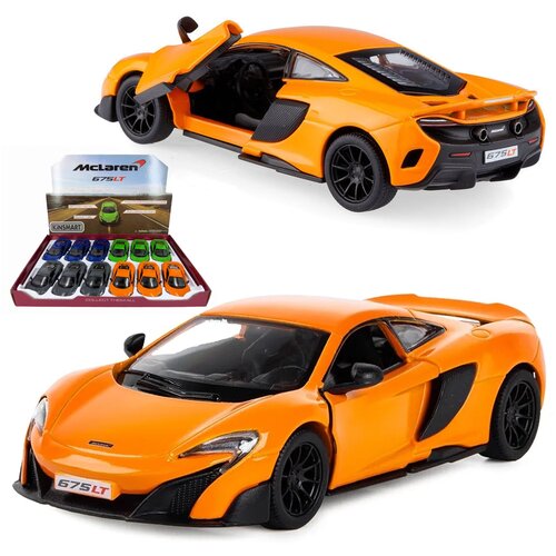 Машинка металлическая Kinsmart 1:36 «McLaren 675LT» KT5392D инерционная / Оранжевый