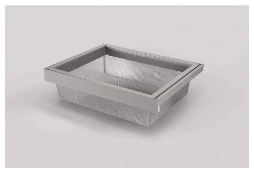 Выдвижная корзина в базу 800 мм мелкая сетка 764х420х140 (ШхГхВ) цвет серый