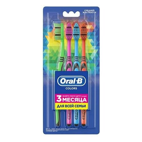 Щетка зубная ORAL-B Colors 40 средняя 4шт