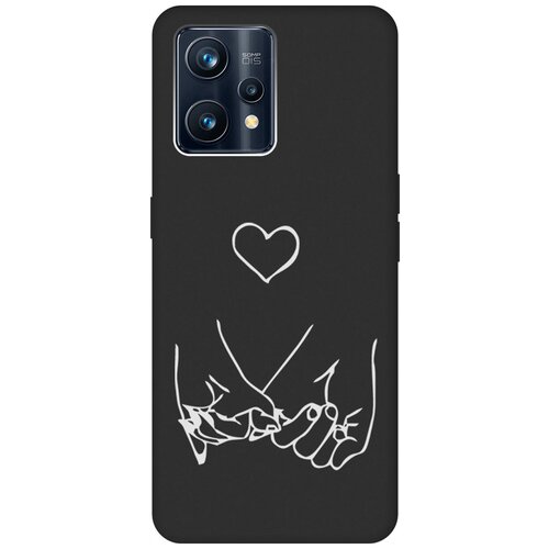 Матовый Soft Touch силиконовый чехол на Realme 9 Pro+, Рилми 9 Про+ с 3D принтом Lovers Hands W черный матовый soft touch силиконовый чехол на realme 9 pro рилми 9 про с 3d принтом hands w черный