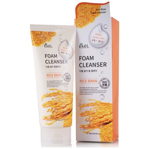 пенка для умывания ekel foam cleanser rice bran 180 EKEL Пенка для умывания с экстрактом коричневого риса Foam Cleanser Rice Bran