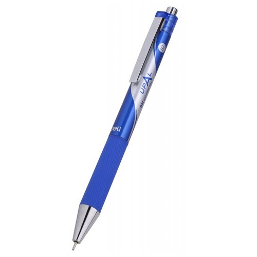 Ручка шариковая Deli EQ16-BL Upal авт. 0.7мм резин. манжета синий металлик синие чернила, 12 шт