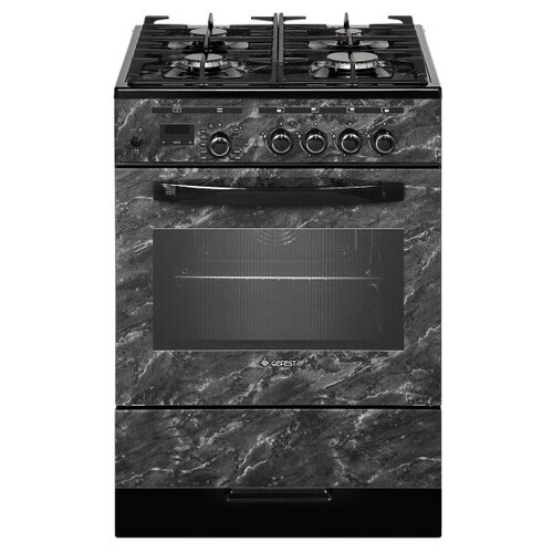 Плита газовая GEFEST 6500-03 0053 черный мрамор стеклфасад чугун 3201700₽
