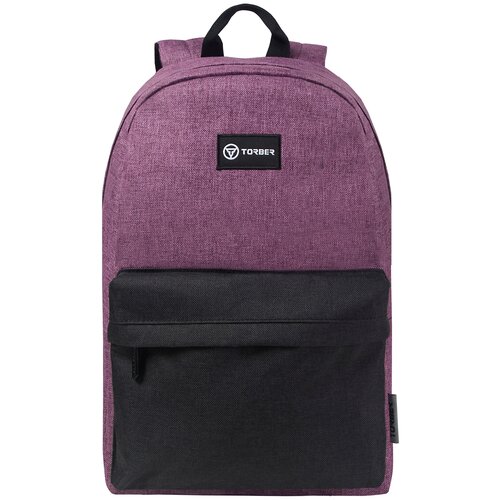 Рюкзак TORBER GRAFFI, фиолетовый с карманом черного цвета, полиэстер меланж, 42 х 29 x 19 см TORBER MR-T8965-PUR-BLK