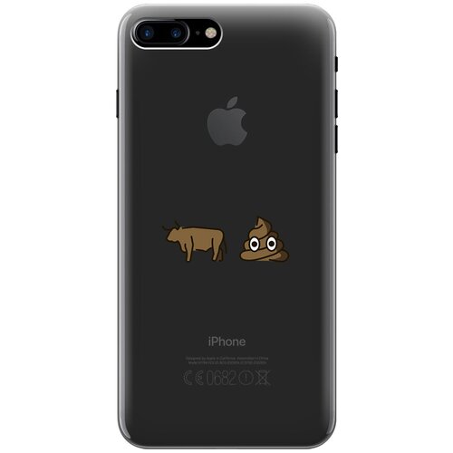 Силиконовый чехол на Apple iPhone 8 Plus / 7 Plus / Эпл Айфон 7 Плюс / 8 Плюс с рисунком Bull Shit силиконовый чехол на apple iphone 8 plus 7 plus эпл айфон 7 плюс 8 плюс с рисунком желтый попугай