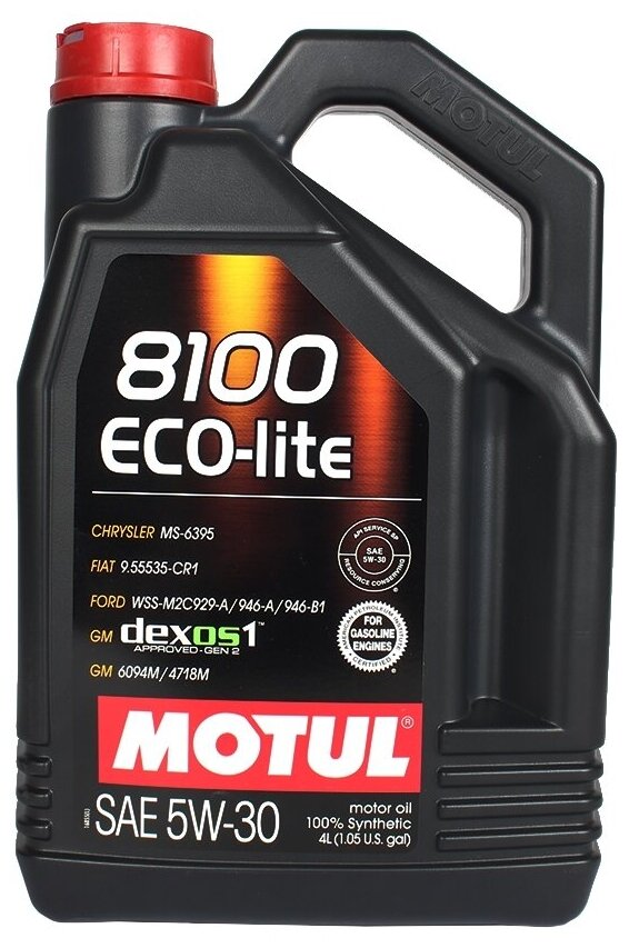 Синтетическое моторное масло Motul 8100 Eco-lite 5W30, 4 л