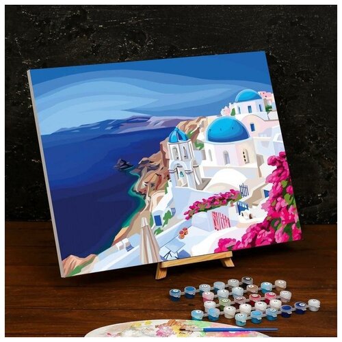 Картина по номерам на холсте с подрамником Греция 40х50 см картина по номерам на холсте с подрамником дом у реки 40×50 см