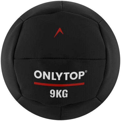 Медицинбол ONLYTOP, диаметр 29 см, вес 9 кг, цвет черный