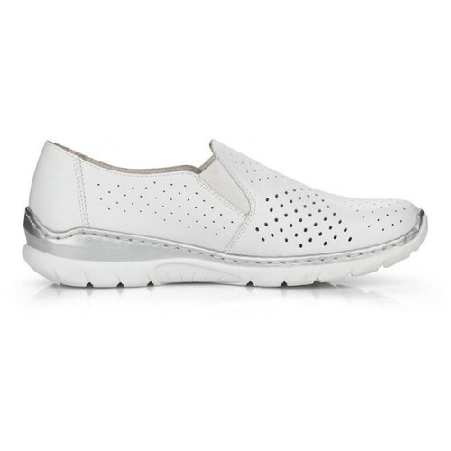 фото Туфли rieker женские летние, размер 38, цвет белый, артикул l3240-80