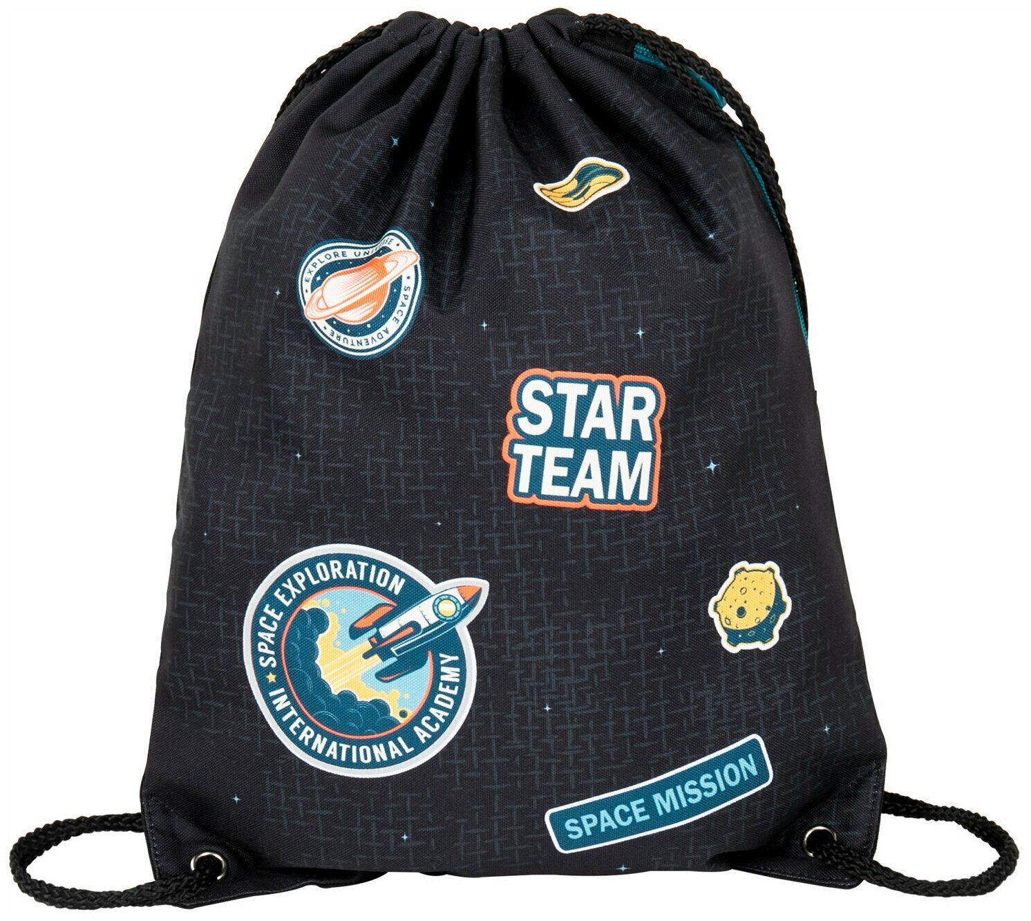 фото Мешок / сумка / рюкзак для сменной обуви (сменки) Brauberg Premium, карман, подкладка, светоотражающие элементы, 43х33 см, Space mission